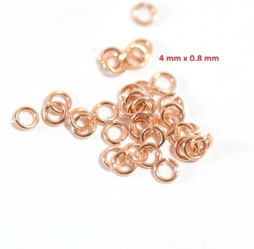 Acheter au détail anneaux ouverts or rose x10 4 mm x 0,8 mm anneaux de jonction pour chaine toggle et pendentifs