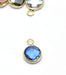 Achat 1 pendentif or 12x9x5 mm, Trou: 2 mm et verre à facettes bleu saphir avec contours dorés