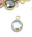 Achat au détail 1 pendentif or 12x9x5 mm, Trou: 2 mm et verre à facettes crystal avec contours dorés