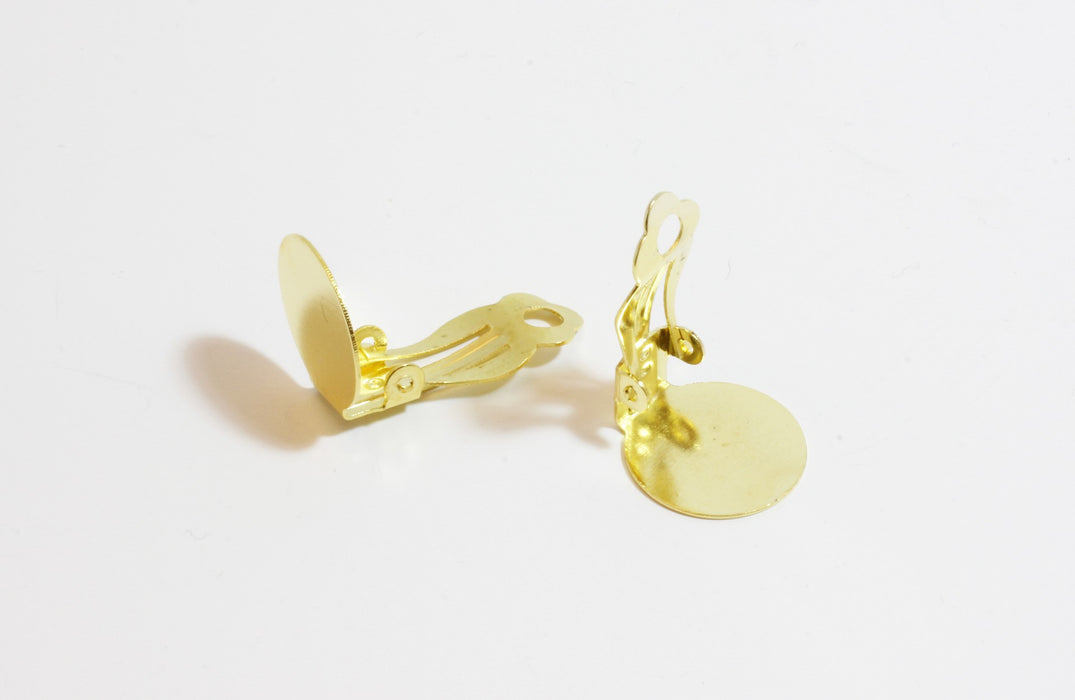 Acheter en gros boucles d'oreilles clips dorées 22mm supports boucles d'oreilles vendues par paire (2 unités)