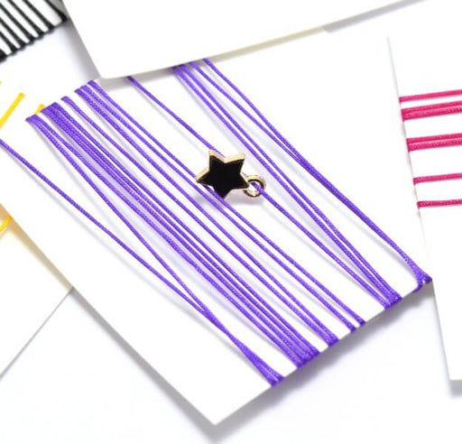 Creez avec 2 mètres de Cordon très fin violet foncéen coton et polyester 0,4 mm pour bijoux cordon ou macramé