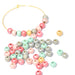 Acheter lot de 20 perles 5x6mm, Trou: 2~3 mm en bois rondes couleur pastel irisée pour bijoux