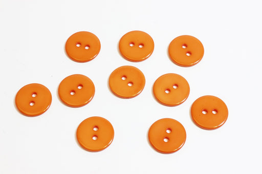 Achat x10 boutons fantaisie rond orange - 15mm - à coudre