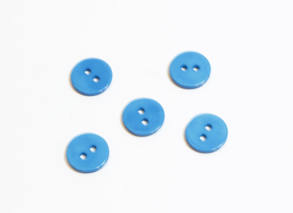 Acheter au détail x5 boutons fantaisie rond bleu turquoise 11mm à coudre