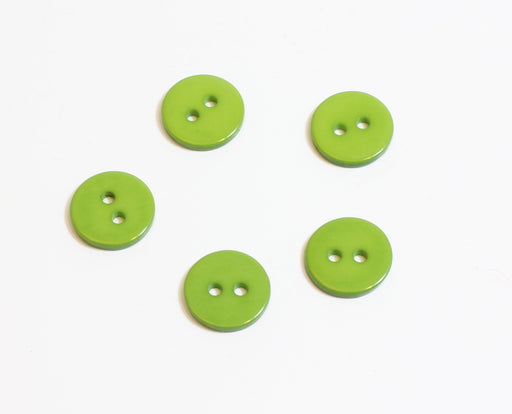 Achat x5 boutons fantaisie ronds verts - 11mm - à coudre