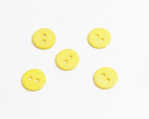 Achat x5 boutons fantaisie ronds jaunes - 11mm - à coudre