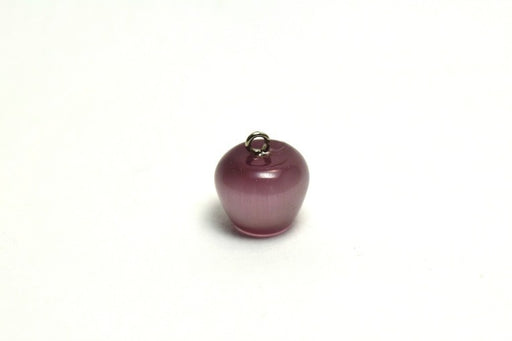 Achat pendentif pomme de couleur rose violet 15x14 mm, Trou: 2 mm