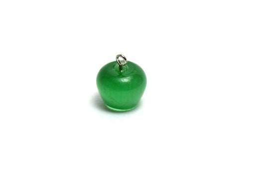 Achat pendentif pomme de couleur vert émeraude 15x14 mm, Trou: 2 mm