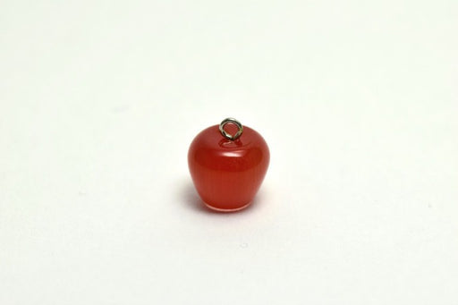 Achat pendentif pomme de couleur rouge 15x14 mm, Trou: 2 mm