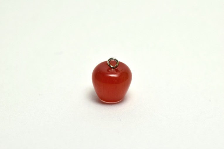 Acheter en gros pendentif pomme de couleur rouge 15x14 mm, Trou: 2 mm