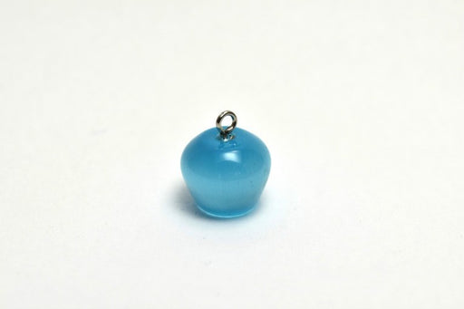 Achat pendentif pomme de couleur bleu méditerranée 15x14 mm, Trou: 2 mm