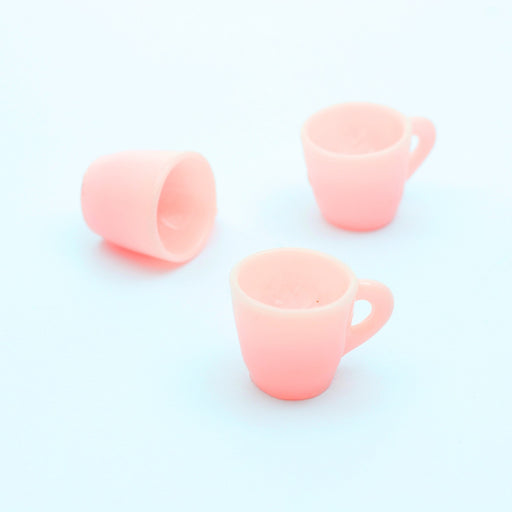 Achat pendentifs x3 mugs tasses à café 18mm, rose poudré, lot de 3 breloques