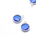 Achat au détail 1 pendentif argent 14x11x5 mm, Trou: 2 mm et verre à facettes bleu saphir avec contours argentés