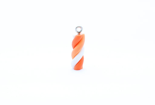 Achat pendentif guimauve orange 2cm - Accessoire gourmand pâte FIMO