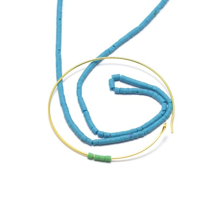 Acheter fil 230 perles environ bleu mat tube 1 mm trou 0,8 mm en verre mat à enfiler à un fil ou BO ou chaine pour