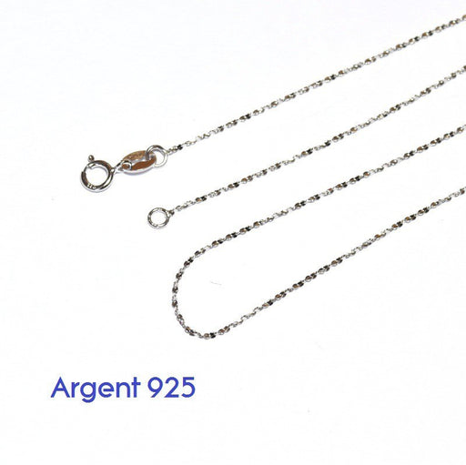 Achat chaine 45cm argent 925 collier complet maille striées 0,8 mm avec fermoir, ideal pour des pendentifs