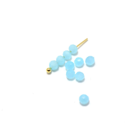 Acheter en gros 10 perles bleu méditerranée à facettes en verre imitation jade 3.5~4x2.5~3mm trou: 0.5mm à enfiler à un fil un clou perlé en