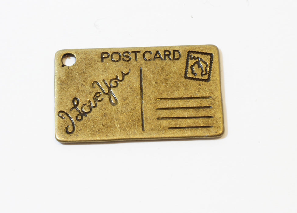Achat en gros Breloque Carte Postale Bronze 26x16mm