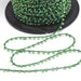 Vente 1 mètre de Cordon perlé très fin vert perle rocaille 2mm en polyester 1 mm et perles de 2 mm pour bijoux cordon