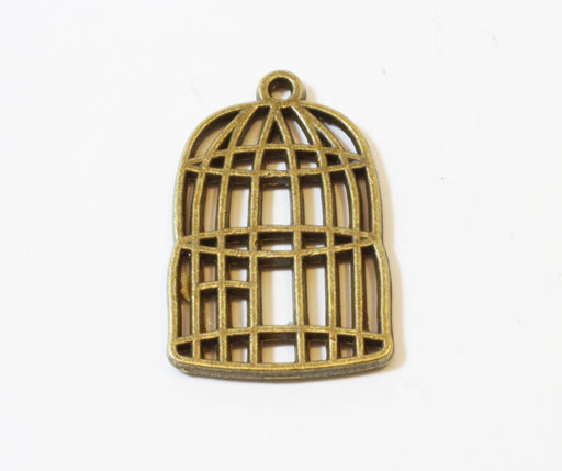 Achat breloque pendentif Cage bronze - 26x17mm