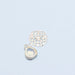 Vente au détail 1 pendentif charm bijou sertis laiton plaqué argent et verre à facettes cristal laiteux, 11x8.5x4 mm, Trou: 1 mm