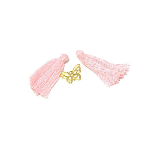Achat 2 pompons rose clair 2,5 -3 cm - pour bijoux, couture ou déco