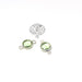 Vente en gros Joli connecteur argent et vert clair cristal rond en verre à facette sertis laiton argent 15x9x5 mm