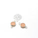 Achat Joli connecteur argent et peche clair opaque rond en verre à facette sertis laiton argent 15x9x5 mm