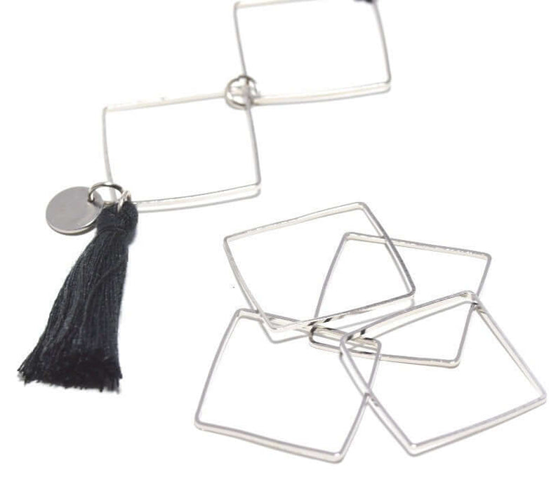 Creez avec 10 anneaux carrés connecteurs 20x20x1 mm laiton platineconnecteurs bijoux