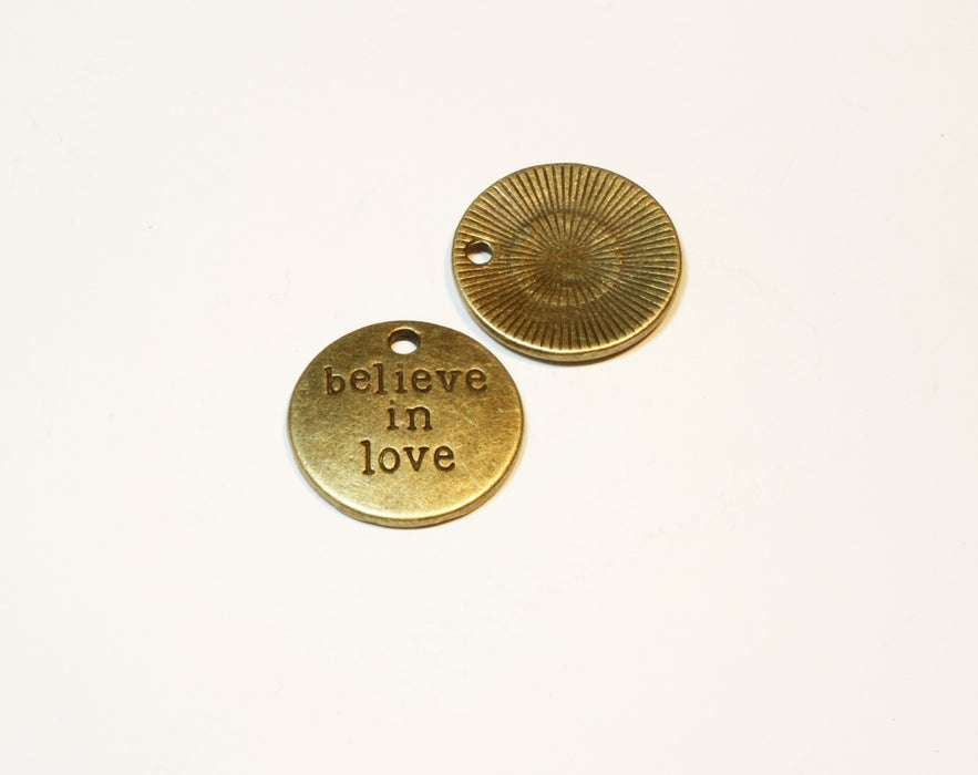 Vente Breloque " Believe In Love" Bronze 20mm