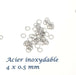 Acheter au détail 20 anneaux fins simples 4 mm x 0.5 mm platine ouverts acier inoxydable