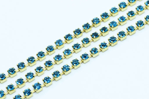 Achat 60 cm Chaine Strass Bleu Zircon 2mm