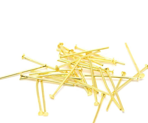 Achat 100 clous à tète plate dorés 20 mm - apprèt bijoux