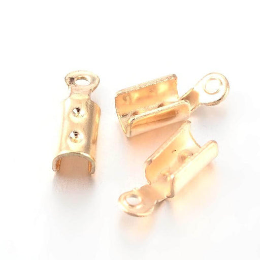 Achat 20 embouts chaines et cordon 8x3 mm - OR CLAIR - apprèts création bijoux pour chaine cordon et mini pompon