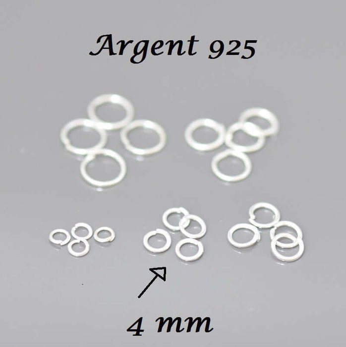 Acheter 10 anneaux plaqué argent 925 ouverts x10 4 mm apprêts bijoux pour la jonction de chaine breloques ou fermoirs