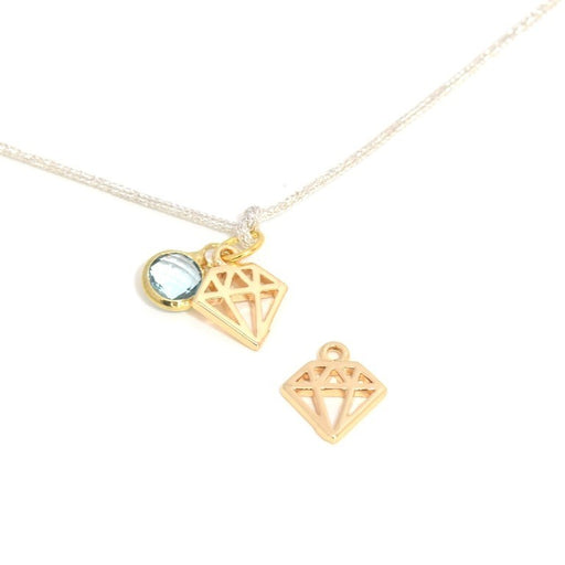 Achat pendentif diamant origami en laiton or clair 10 mm - breloque pendentif pour bijoux