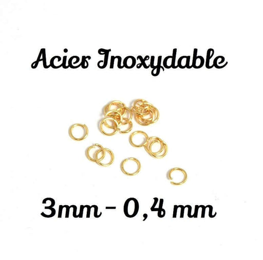 Creez 20 anneaux de jonction acier inoxydable or ouverts 3mm apprèts bijoux pour chaines et bijoux