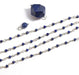 Achat au détail 10 cm chaine rosaire très fine argent 925 et pierre semi précieuses lapis lazuli-2 mm