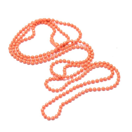Creez collier chaine à billes x68 cm orange vif style fluo 1,5mm chaine fantaisie colorée pour sautoir estival