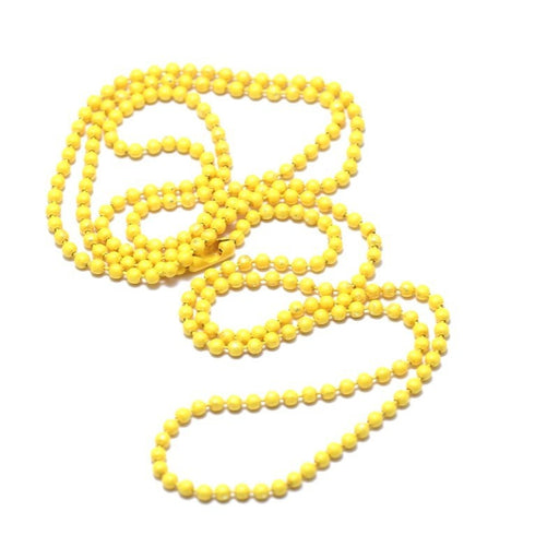 Achat collier chaine à billes x68 cm jaune vif 1,5mm chaine fantaisie colorée pour sautoir estival