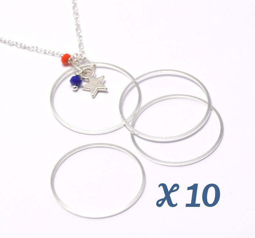 Achat 10 anneaux connecteurs 25mm x 1 mm argenté - connecteurs bijoux par 10 unités