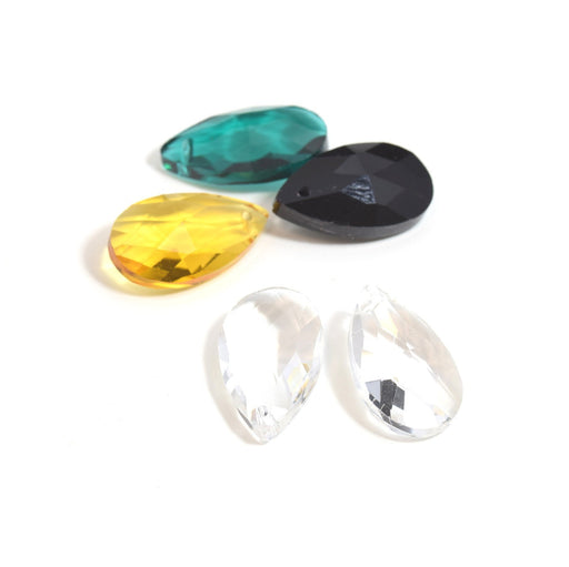 Vente au détail Perles en verre gouttes X2 facettes verre cristal transparent 22 X 13 mm pour BO pendentif accessoires bijoux