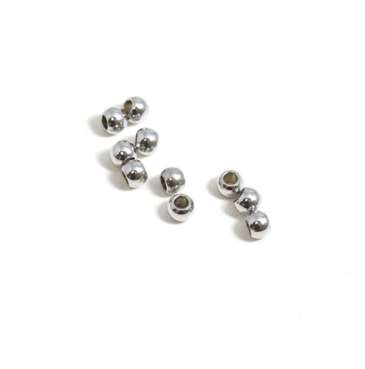 Achat en gros perles rondes acier inoxydable x20 pcs platine 3x2mm