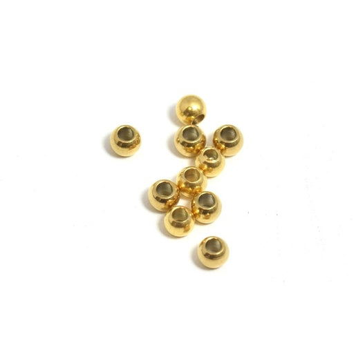 Achat perles rondes acier inoxydable OR x10 pcs 3x2mm