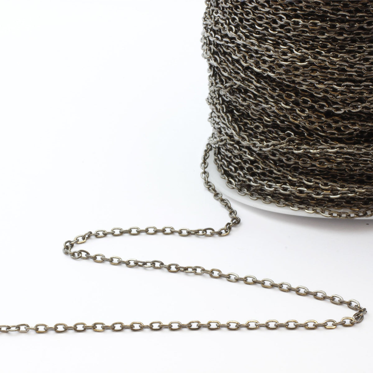 Chaîne En Gunmetal 3x2mm - 5 Mètres, Maillon Oval Ouvert, Pour Création De Bijoux