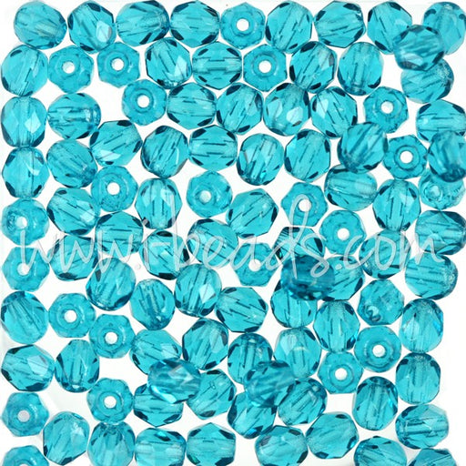 Vente Perles facettes de boheme teal 4mm (100)