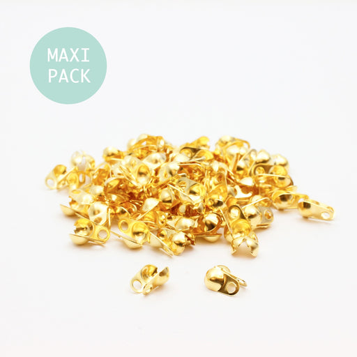 Achat calottes x100 chaine billes 3mm dorées - MAXI PACK - apprêts création bijoux