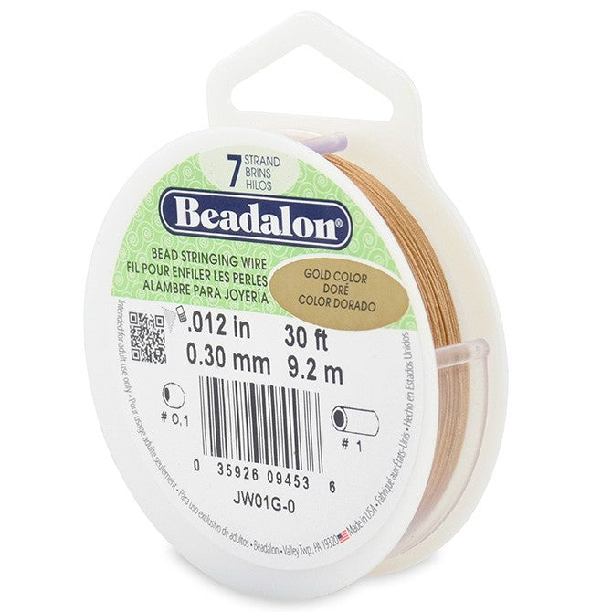 Acheter Beadalon fil càÂ¢ble 7 brins doré métallique 0.30mm, 9.2m (1)