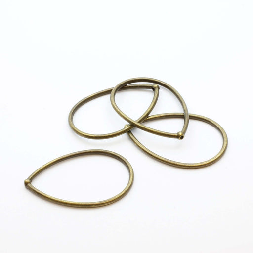 Achat anneaux connecteurs bronze x4 forme goutte 44.5x33mm - apprêt bijoux