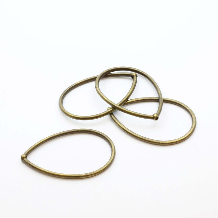 Vente en gros anneaux connecteurs bronze x4 forme goutte 44.5x33mm apprêt bijoux